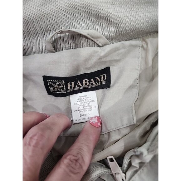 Haband jacket Windbreaker men's Large Stone Cafe Racer Member Only Style - Picture 6 of 7